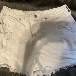 American eagle white jean shorts